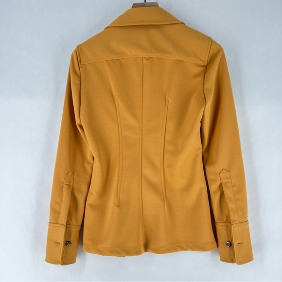 Zara Knit Long Sleeve Tortoise Shell Button Front Collared Shirt Side‎ Slits - Picture 9 of 12